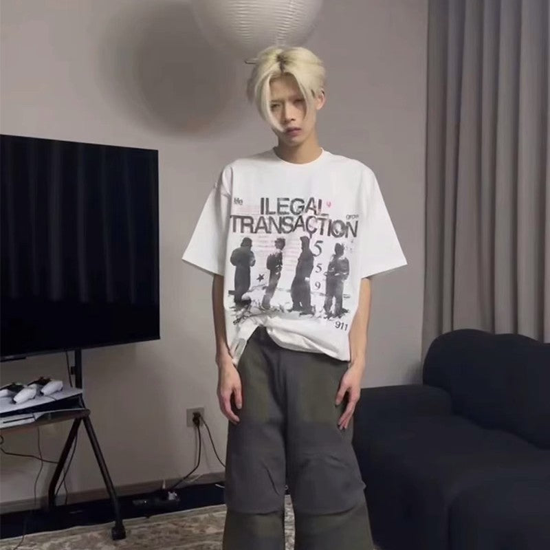 Pure Cotton Washed Old Short Wide BoxyT Shirt