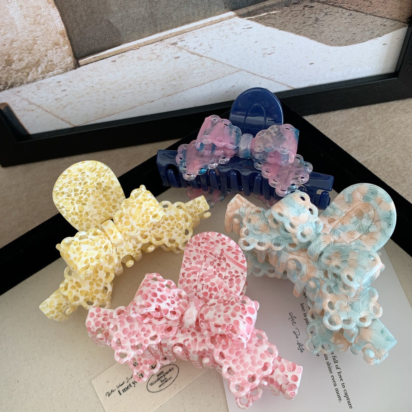 Acetate Lace Bow Barrettes Sweet Temperament Girl