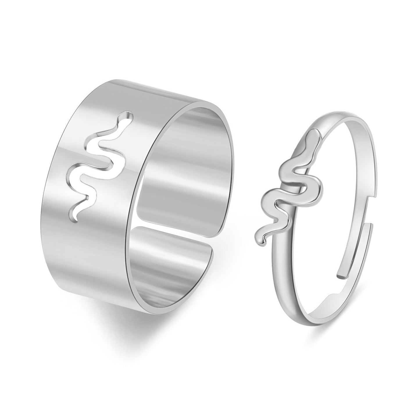 Gran venta de personalidad creativa mariposa conjunto de 2 piezas Ins mismo estilo Punk anillo de pareja