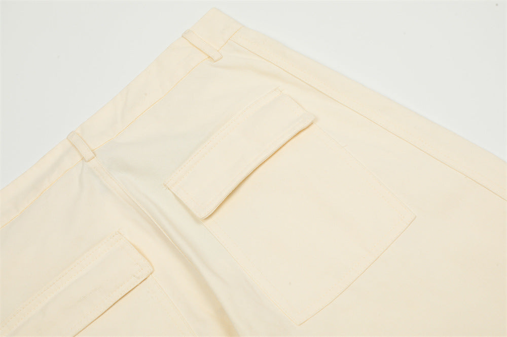 Solid Color Workwear Straight-leg Trousers Men