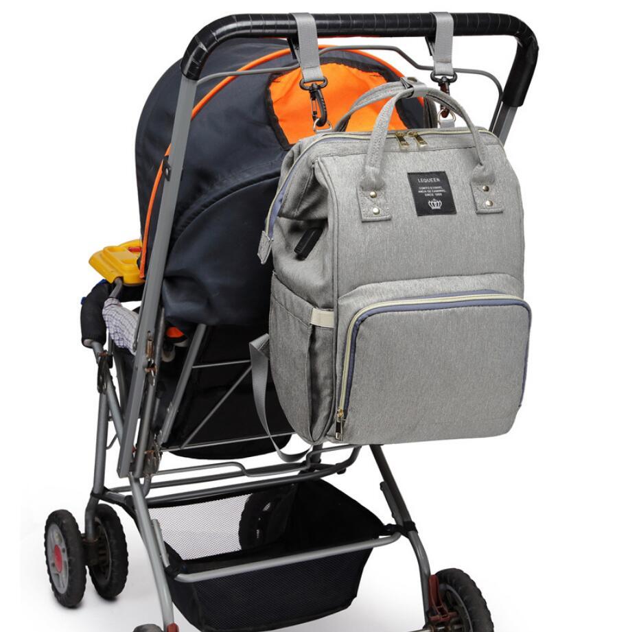 LEQUEEN bolsa de pañales de gran capacidad momia de lactancia mochilas de viaje cochecito de bebé cuidado del bebé maternidad bolso impermeable USB