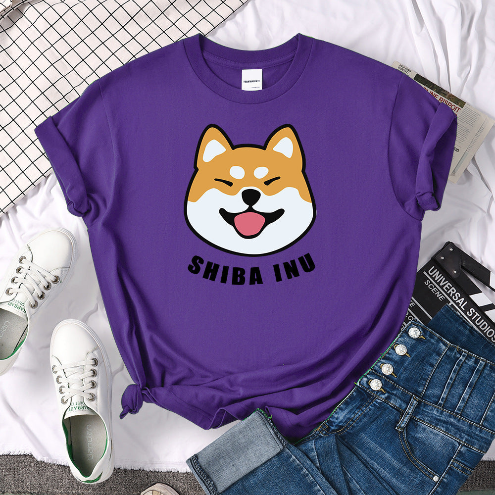 Shiba Inu Dog Printed Short Sleeve T-shirt For Man