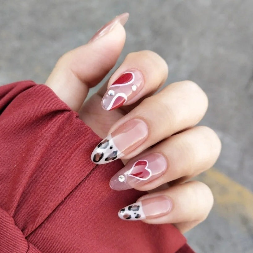 New Nail Stickers Paper Net Red White Love Star Adhesive Nail Decals