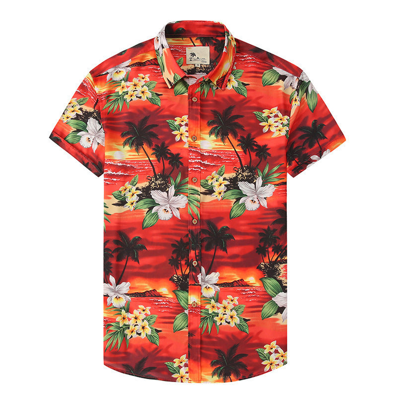 Printed Shirt Men's Short-sleeved Summer Seaside Vacation