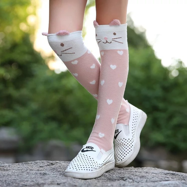 Children Middle Tube Pure Cotton Hold-ups Over Knee Socks