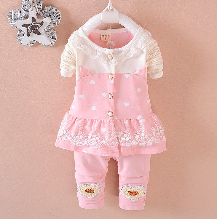 Conjunto de ropa BibiCola para niñas, chándales para niños, camisetas + Pantalones, 2 piezas, chándales para niñas, Ropa para Niñas, conjunto de ropa para bebés