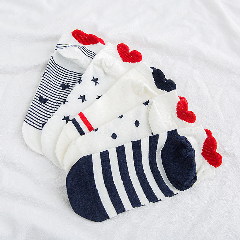 Three-dimensional Heel Love Socks Children