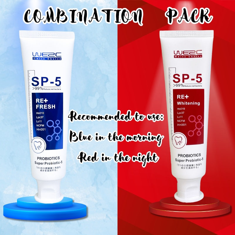 WE2C Whitening Toothpaste Teeth Cleaning Toothpaste Remove Plaque Remove Stains Oral Ordor Cleaning Bright Teeth Breath, Jasmine, Mint Gum Protection Foam Foaming SP5 Cleansing