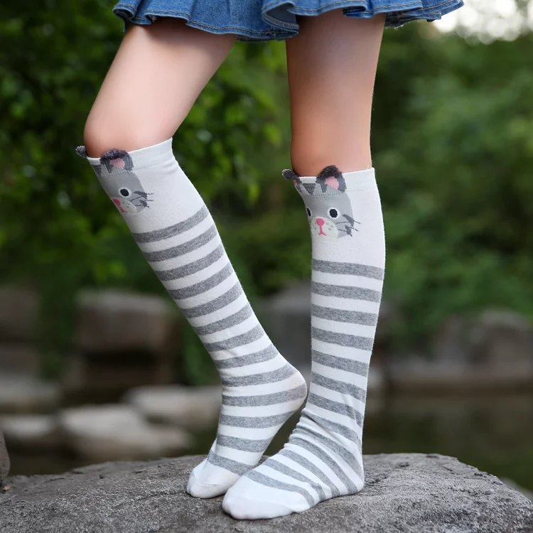 Children Middle Tube Pure Cotton Hold-ups Over Knee Socks