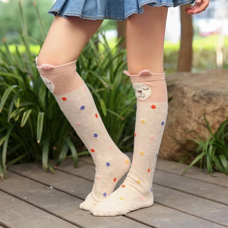 Children Middle Tube Pure Cotton Hold-ups Over Knee Socks