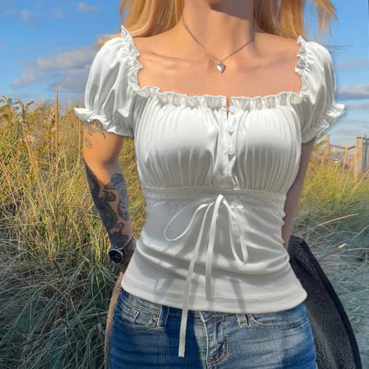 Sweet Girl Waist Trimming Versatile Top