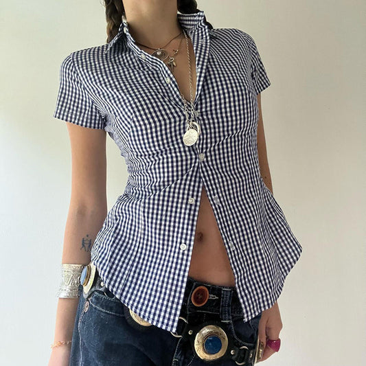 Street Button Stitching Casual Cardigan T-shirt