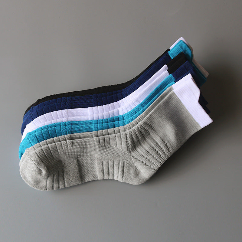 Sports Pressure Towel Bottom Thickened Men's Middle Tube Socks