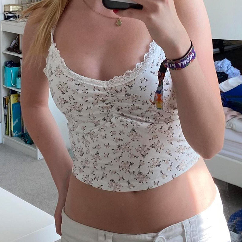 Women's Casual Floral Lace Camisole Vest