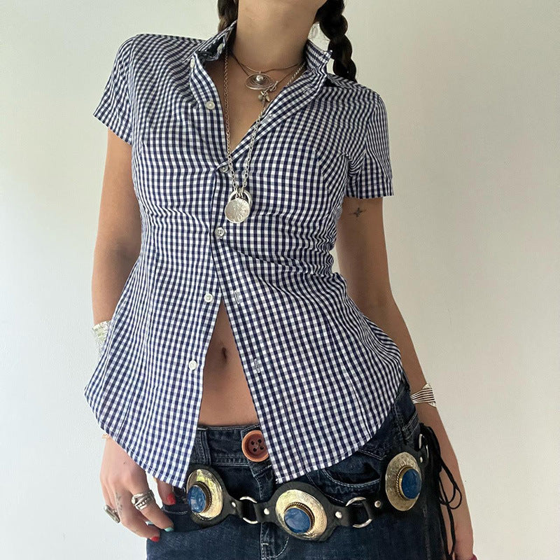 Street Button Stitching Casual Cardigan T-shirt