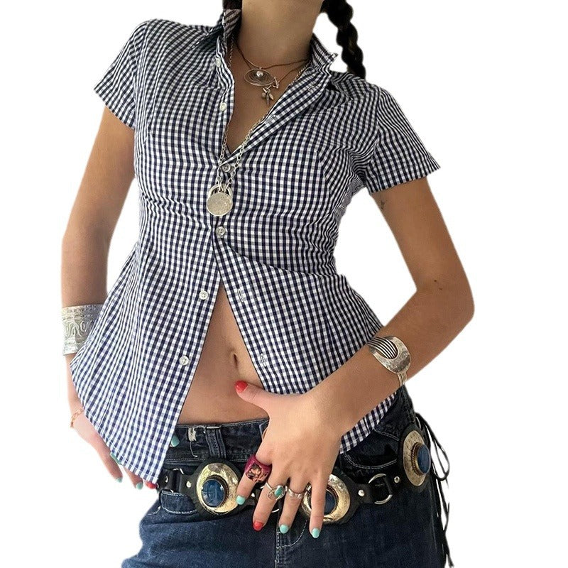 Street Button Stitching Casual Cardigan T-shirt