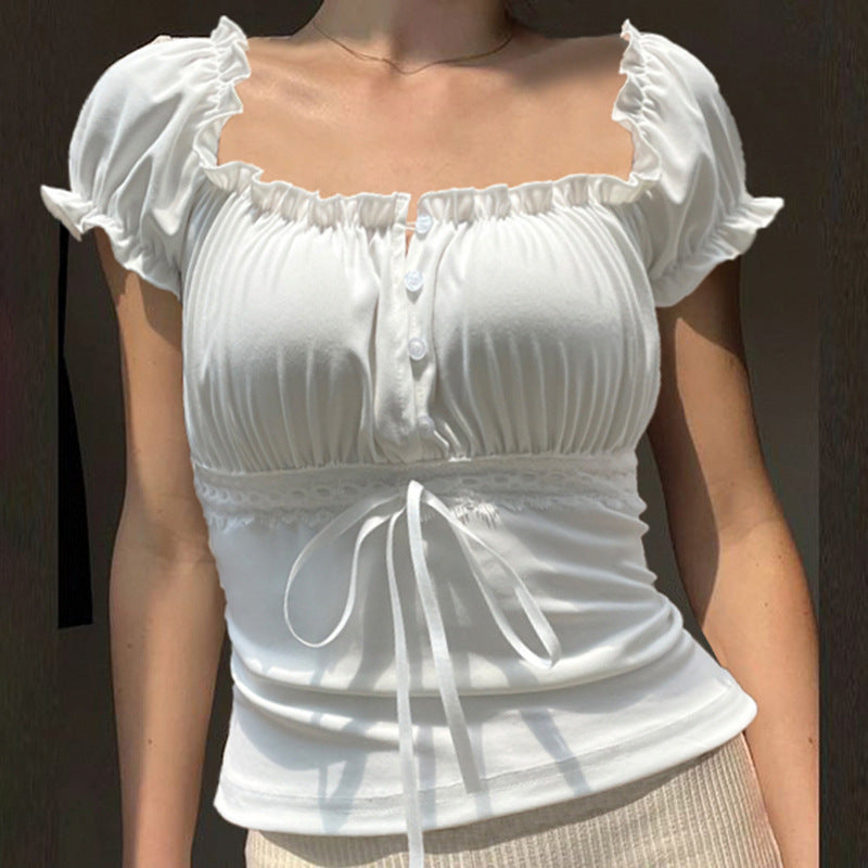Sweet Girl Waist Trimming Versatile Top