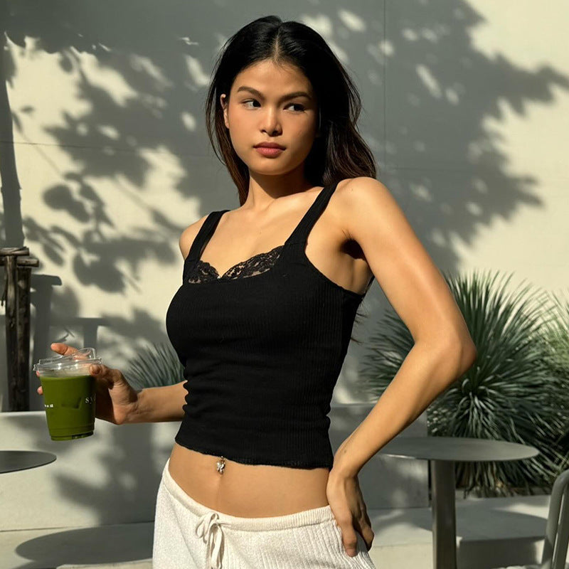 Solid Color Hot Girl Spaghetti-strap Camisole Top