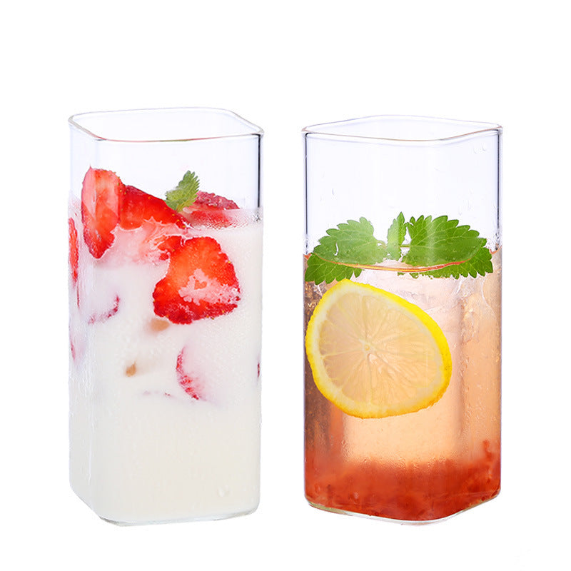 Household Heat-resistant Square Glass Tea Cup