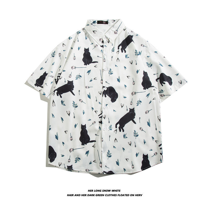 Fashionable Hawaiian Ice Silk Inch Shirt Man