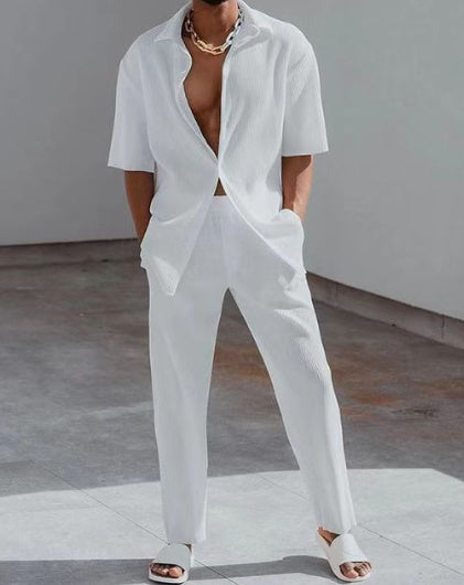 3D Short-sleeved Trousers Shirt Outfit
