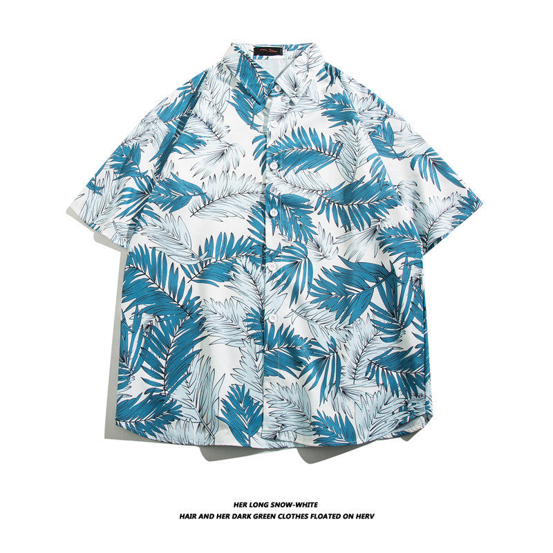 Fashionable Hawaiian Ice Silk Inch Shirt Man