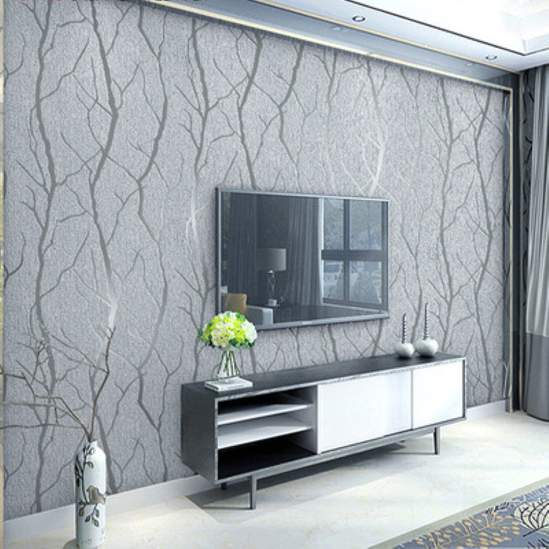 Modern Minimalist Line Three-dimensional Deerskin Velvet Wallpaper