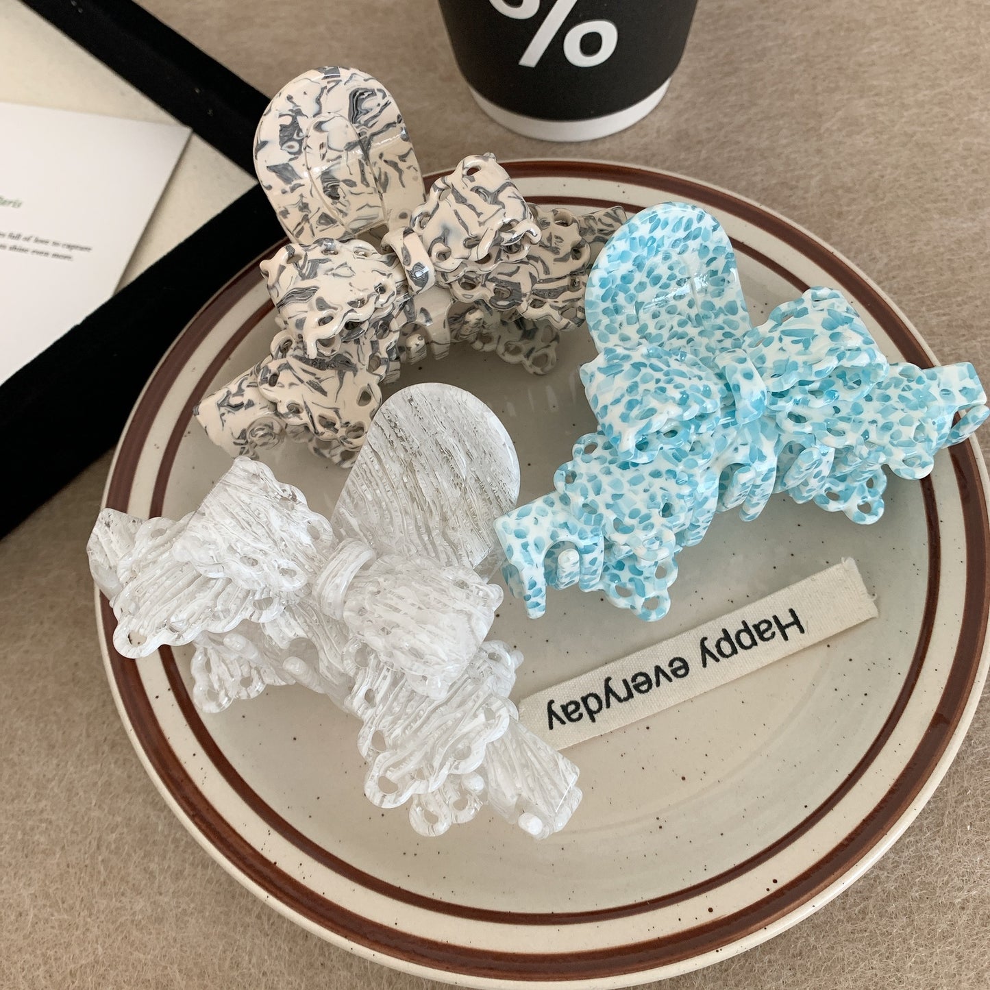 Acetate Lace Bow Barrettes Sweet Temperament Girl