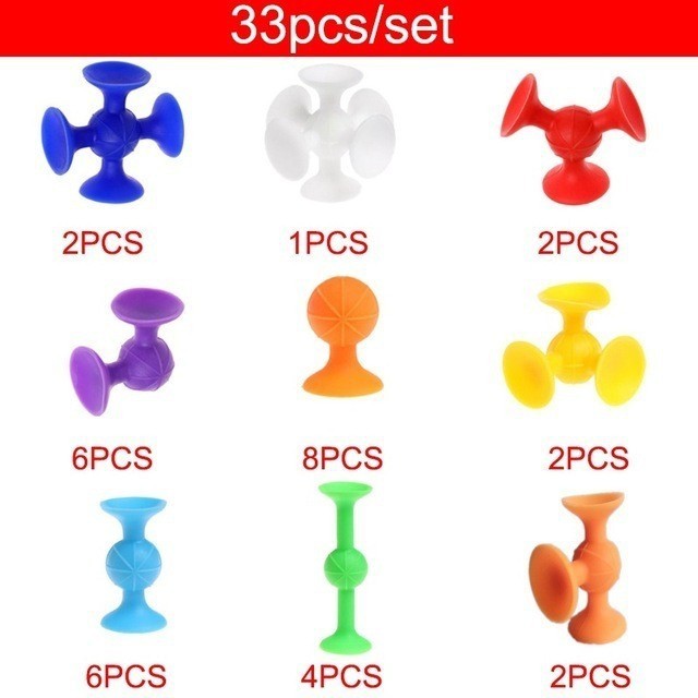DIY Silicone Early Education Puzzle Children Education Manual Suction Cup Silicone Toy Building Block Model