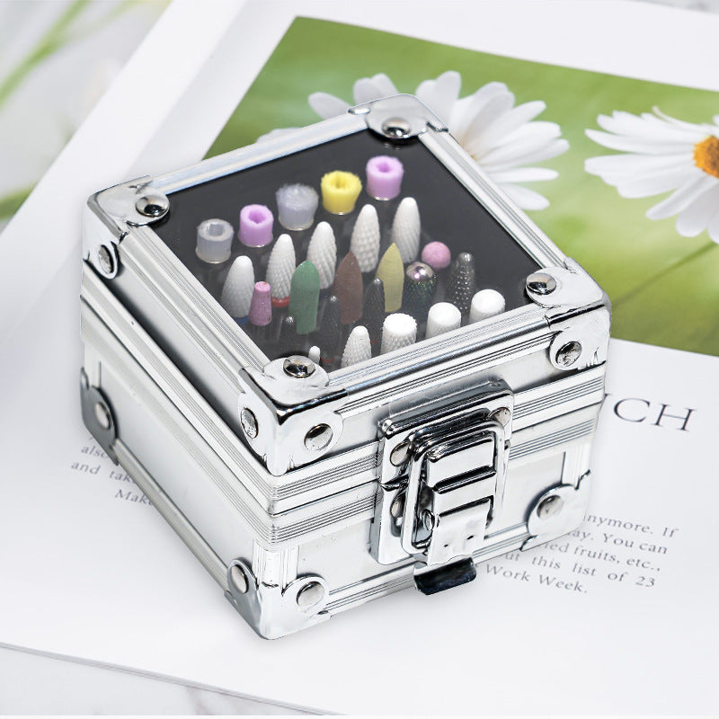 Stainless Steel Nail Polisher Storage Box Tool