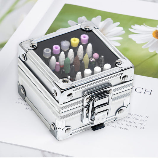 Stainless Steel Nail Polisher Storage Box Tool