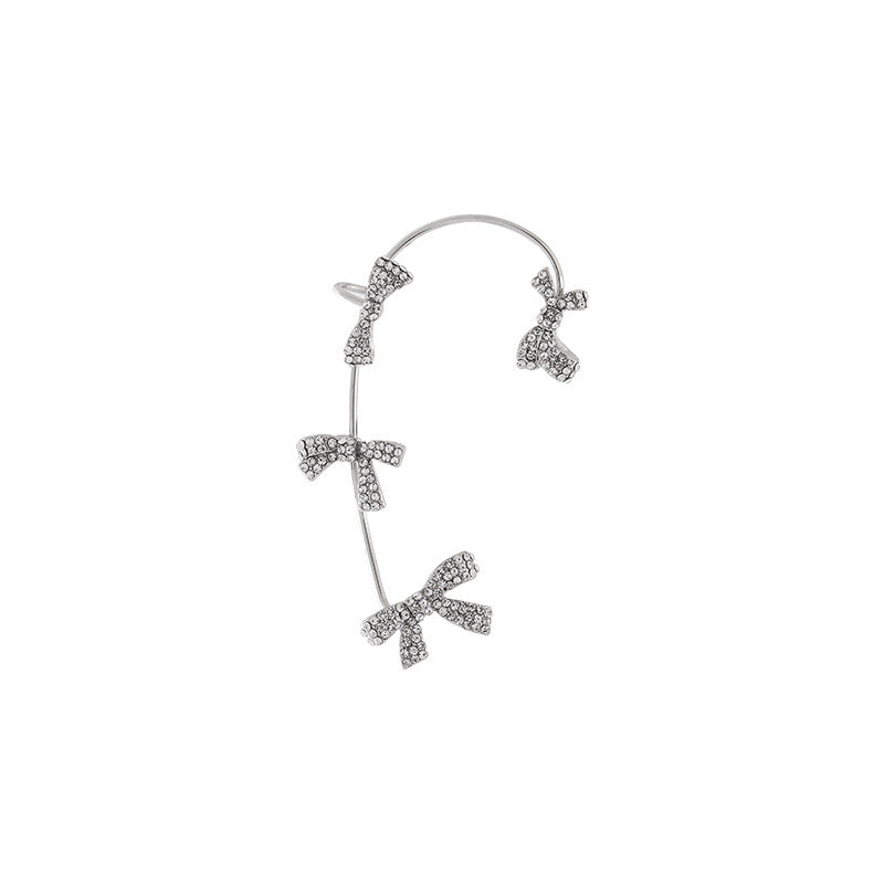 Diamond-studded Bow Earrings Summer Trendy Ear Clips