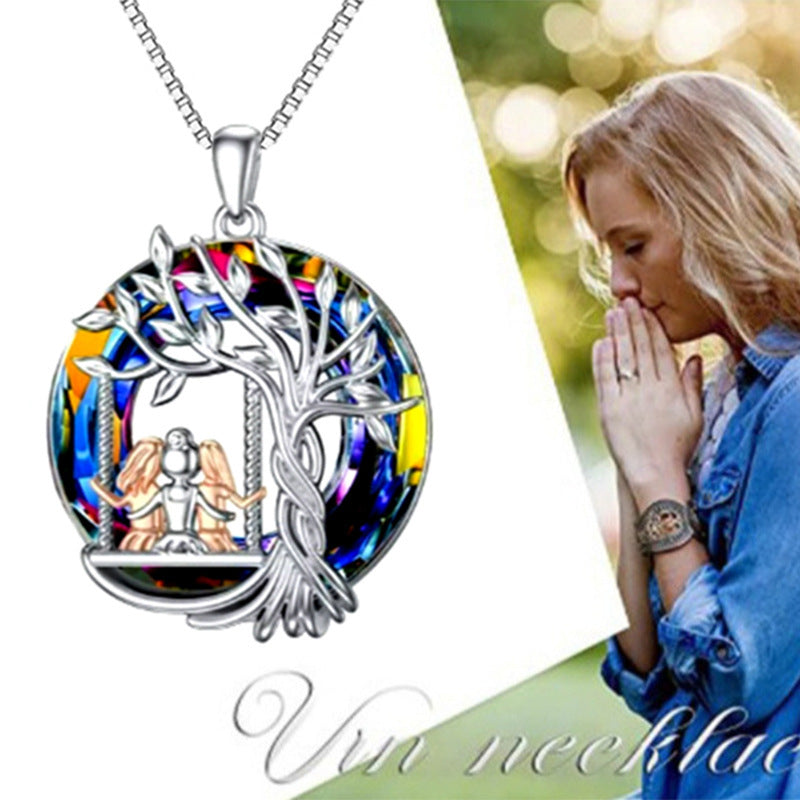 Fashion Colorful Crystal Pendant Necklace