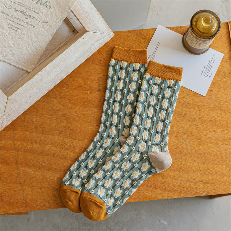 Three-dimensional Embossed Japanese Korean Version Of The Long Pile Of Socks