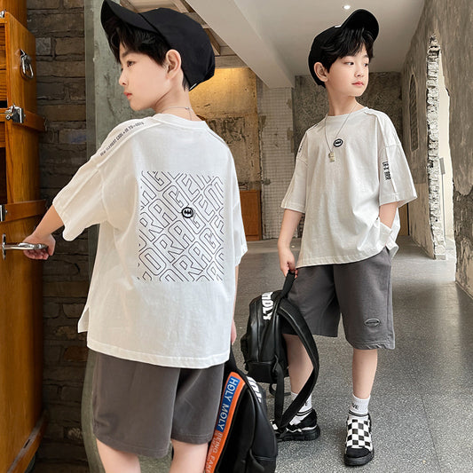 Traje de dos piezas para niños, guapos y a la moda, niños grandes