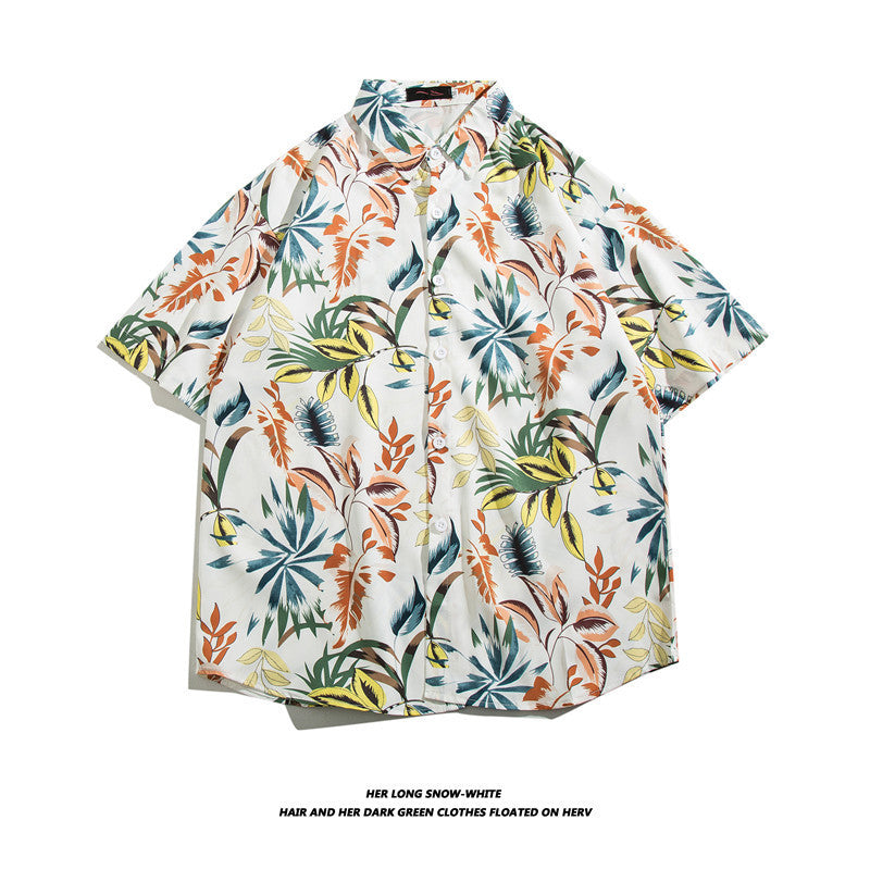 Fashionable Hawaiian Ice Silk Inch Shirt Man