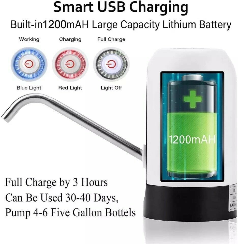 Bomba de interruptor de botella de agua dispensador Universal automático eléctrico 5 galones USB USB bomba de agua dispensador automático de botella de agua potable bomba 2/3/4/5 Galones EE. UU.