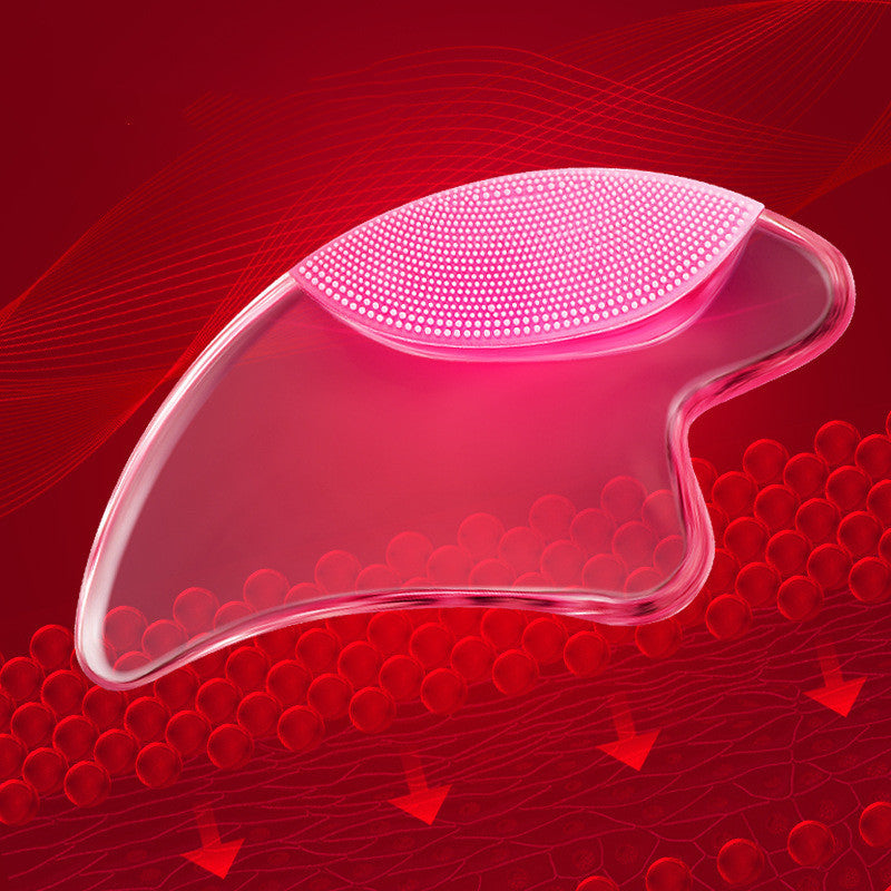 Crystal Scraping Board, Transparent Luminous Cleansing Facial Massage With Beads