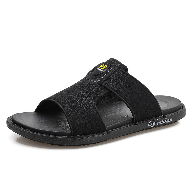 Zapatillas de suela suave de cuero chanclas antideslizantes Zapatos de playa hombres Zapatos