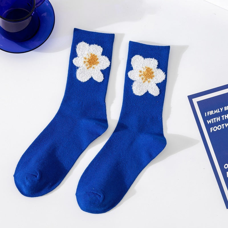 Tube Socks Navy Blue Korean Version Of All-match Japanese Sports