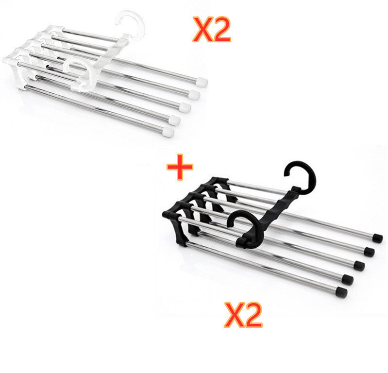 5 En 1 percha de armario multifuncional perchas de ropa pantalones de acero inoxidable mágico perchas de ropa para Perchero de ropa