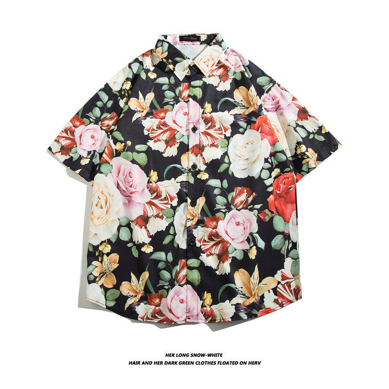 Fashionable Hawaiian Ice Silk Inch Shirt Man
