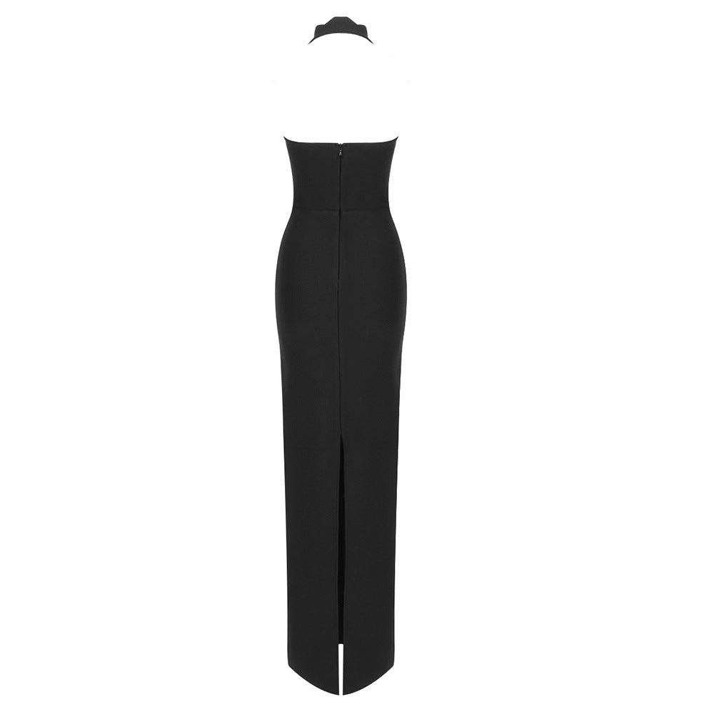 Sexy Halterneck Simple Lace Square Neck Dress