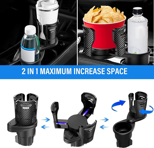 Soporte para botella de beber de coche 360 grados soporte giratorio para taza de agua gafas de sol organizador de teléfono almacenamiento accesorios interiores de coche