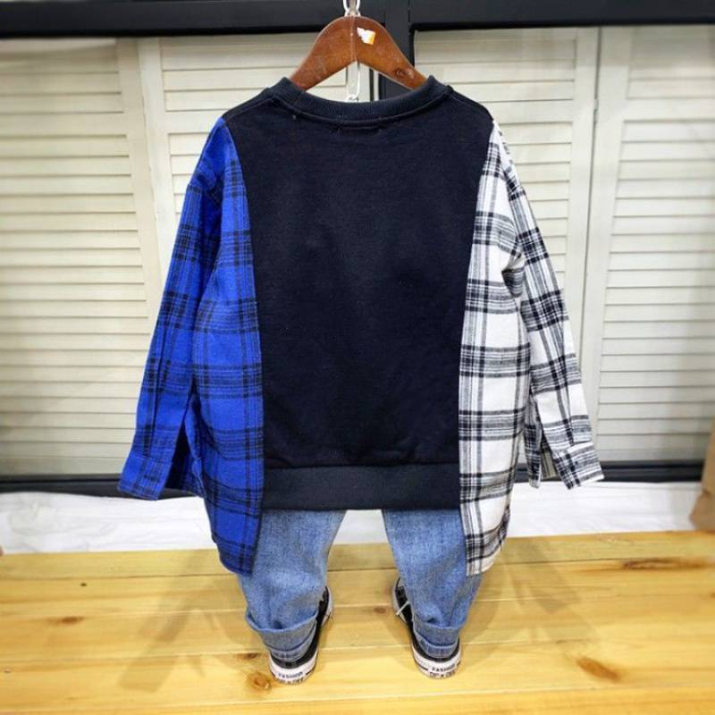 Stitching Bottoming Shirt Spring And Autumn Children Trendy Long Sleeve Top