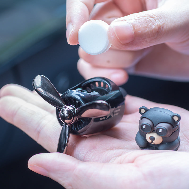 Ornamentos de aromaterapia para salida de aire de coche con osos aviadores
