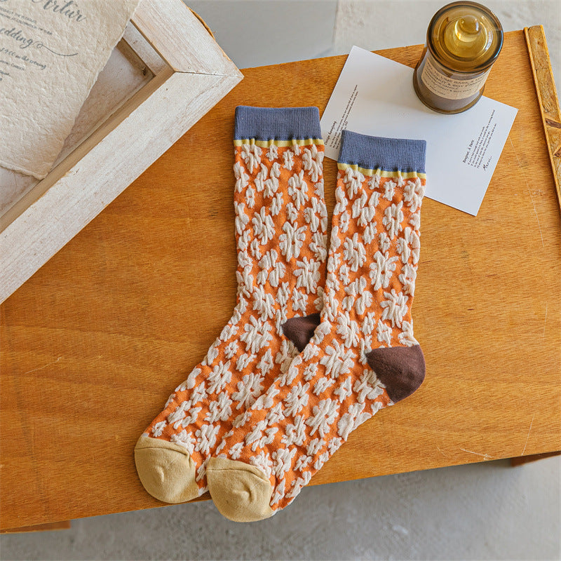 Three-dimensional Embossed Japanese Korean Version Of The Long Pile Of Socks