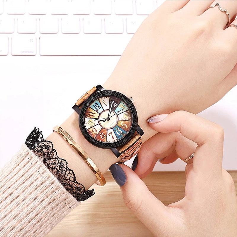 Reloj de pulsera de cuarzo para mujer de cuero Vintage Casual reloj de regalo