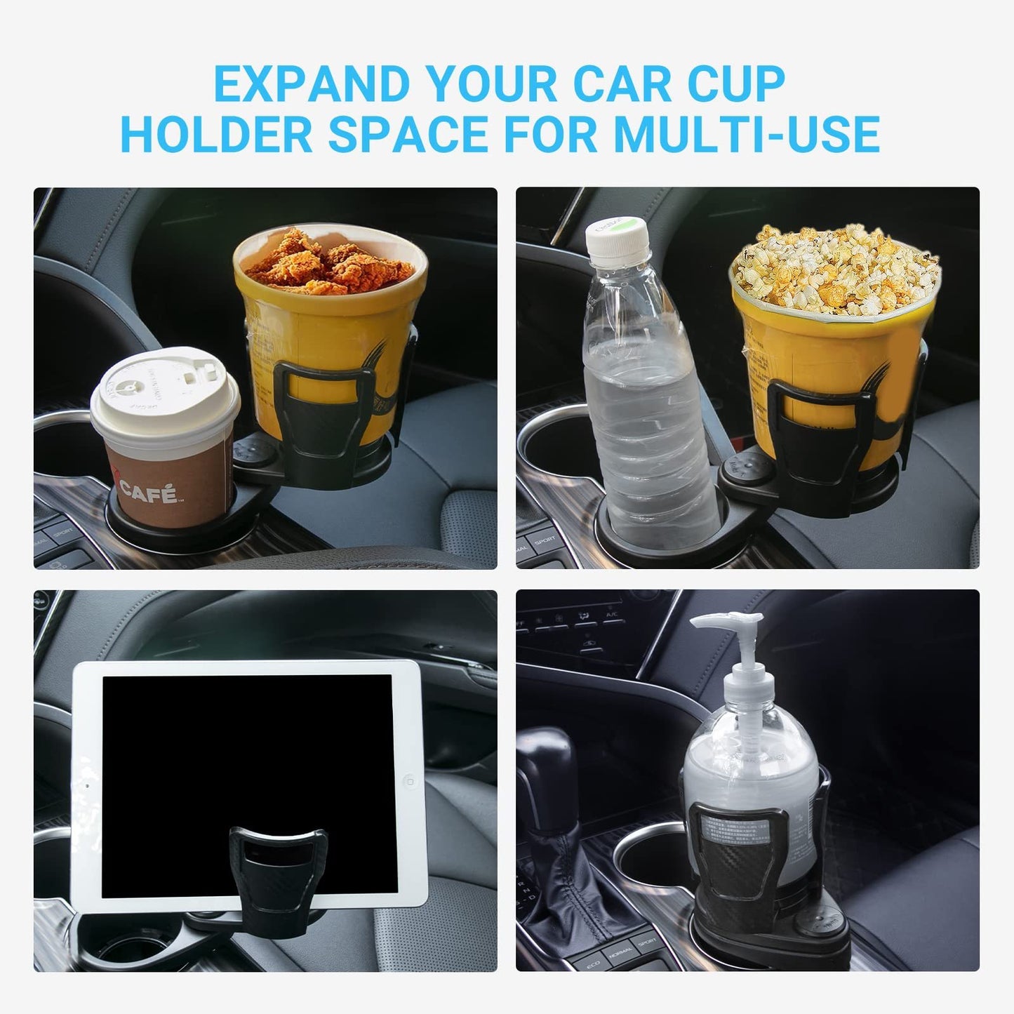 Soporte para botella de beber de coche 360 grados soporte giratorio para taza de agua gafas de sol organizador de teléfono almacenamiento accesorios interiores de coche