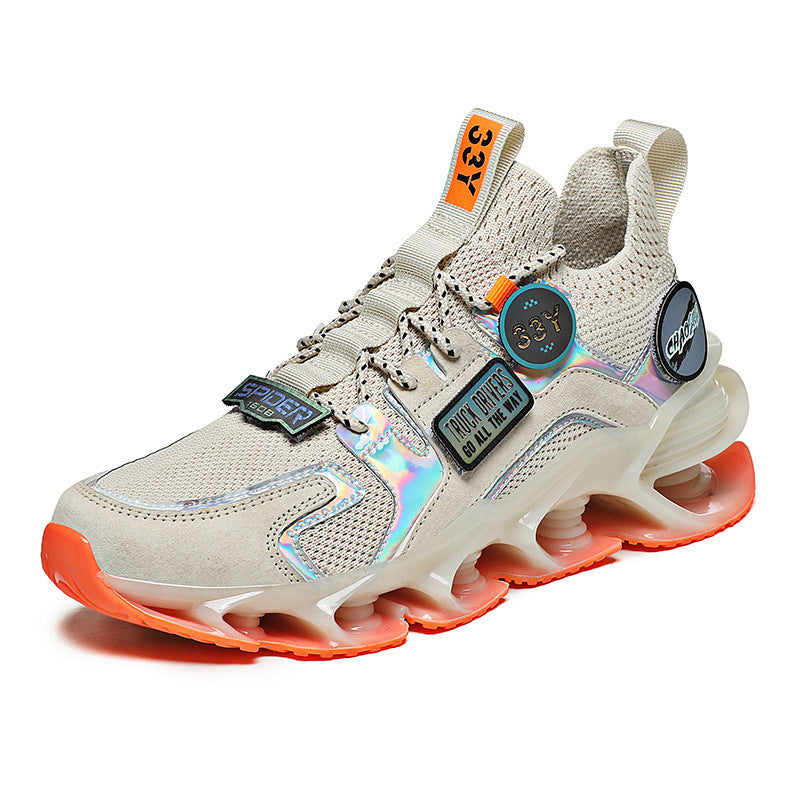 Zapatos deportivos de absorción de choque de hoja hueca de verano transpirables de tejido volador Casual zapatos